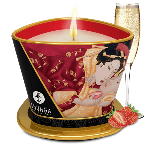 Sparkling Strawberry Wine Scented Massage Candle