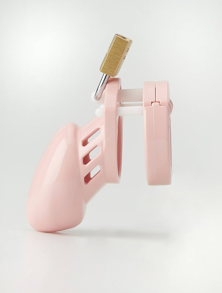 CB-6000S Male Chastity Device Kit 2 1/2" Pink Cage with Spacers