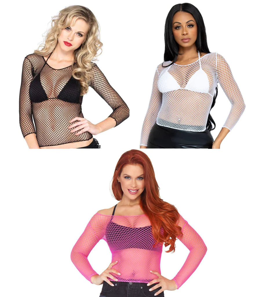 Fishnet Long Sleeve Top