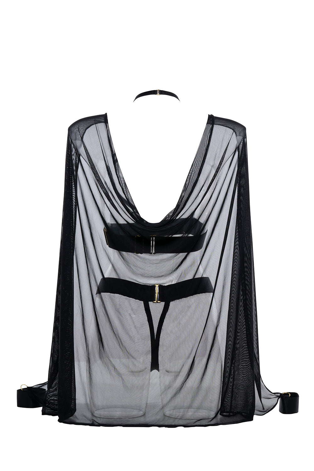 Sweet Little Lies Harness Top with Cape and Matching Strappy Panty