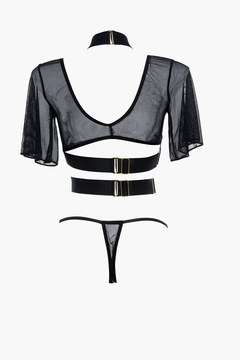 Dreamer Mesh Harness Top and Mesh Thong