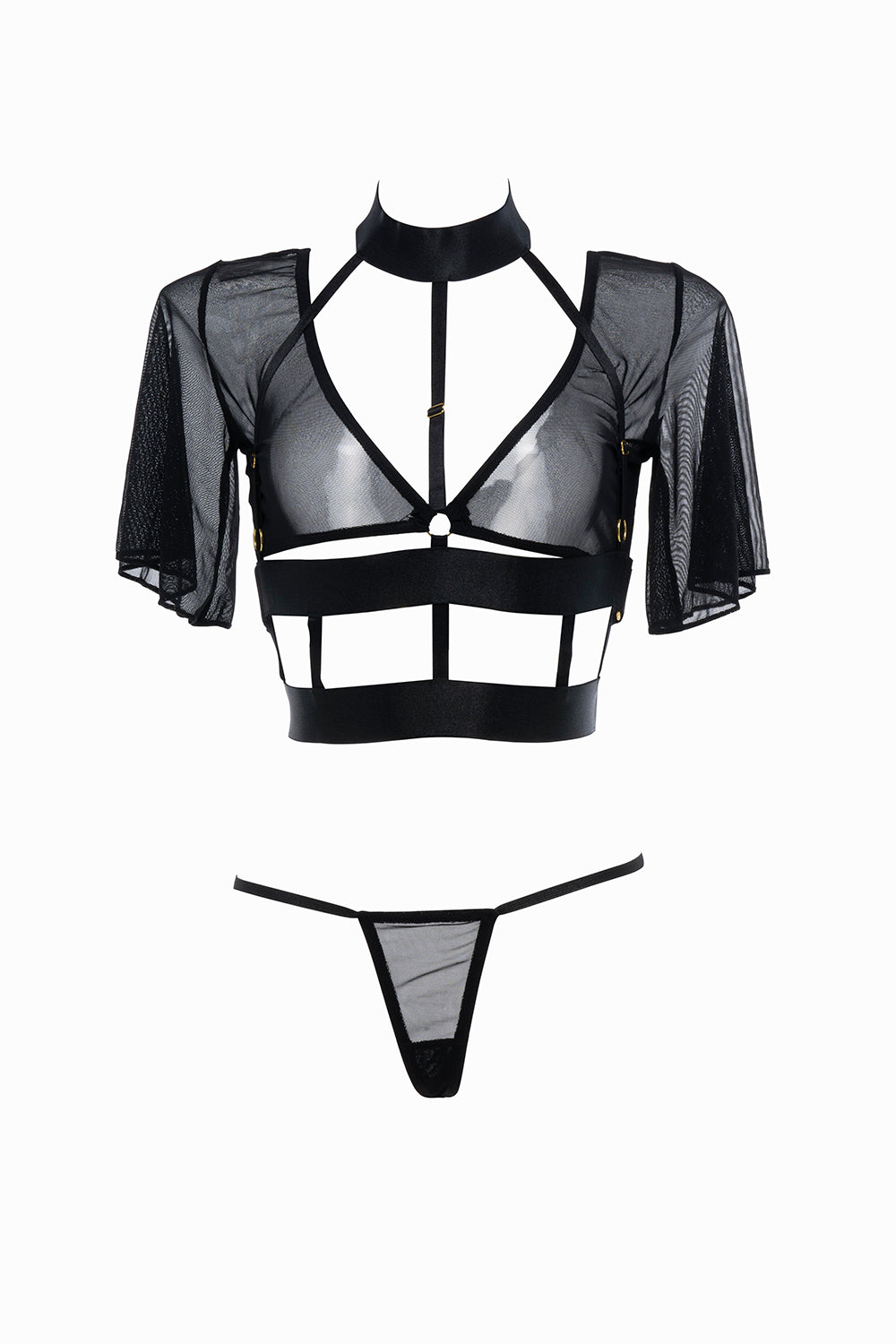 Dreamer Mesh Harness Top and Mesh Thong