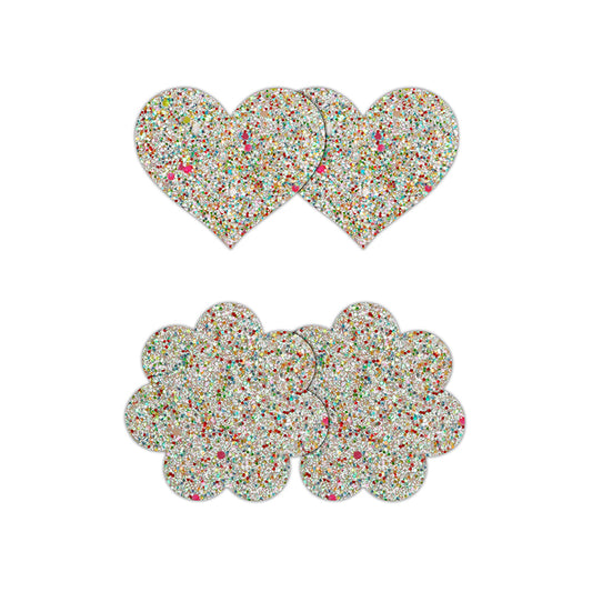 Glow in the Dark Heart & Flower Pretty Pasties set of two