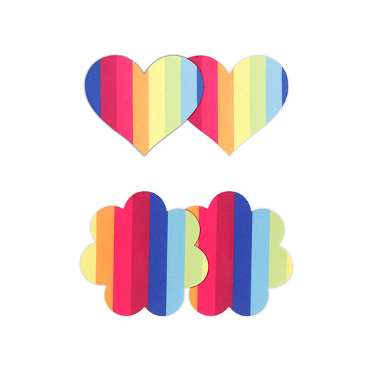 Pride Heart & Flower Rainbow Pretty Pasties set of two