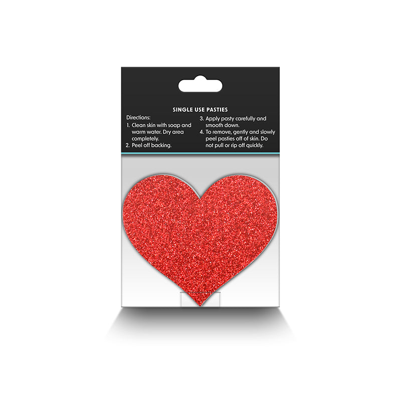 Red & Silver Glitter Hearts Pretty Pasties set of two