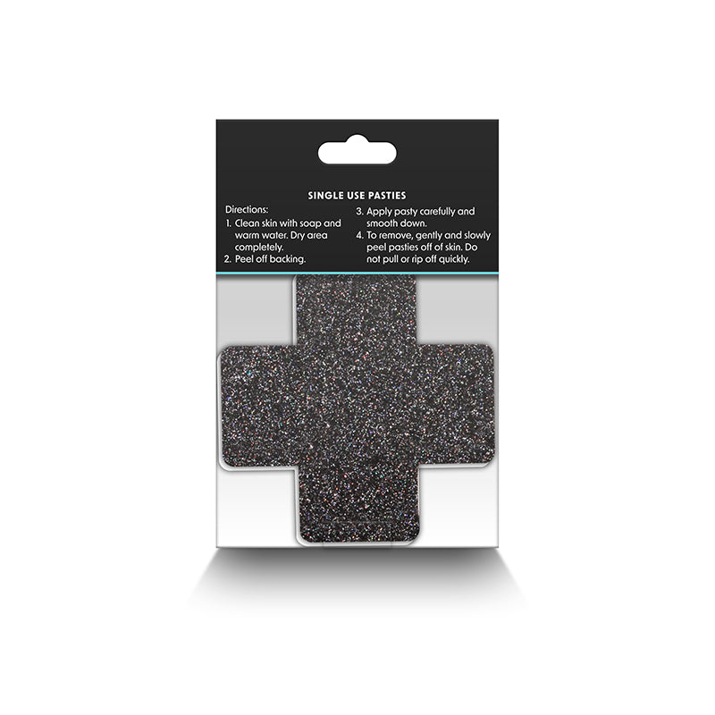 Black & Gold Glitter Cross Pretty Pasties set of two