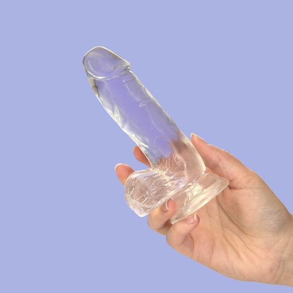 Crystal Addiction Clear 6" Dong (Free Bullet Vibrator Included!)