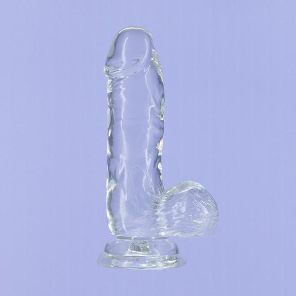Crystal Addiction Clear 6" Dong (Free Bullet Vibrator Included!)