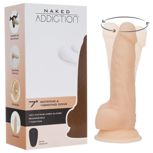 Naked Addiction Rotating and Vibrating Dong with Remote Control