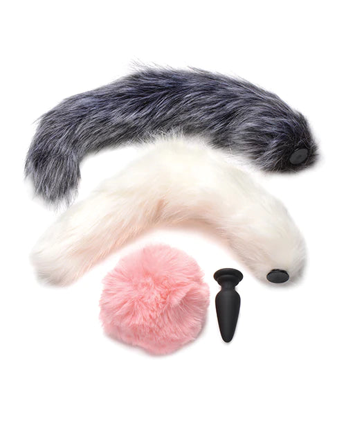 SALE! Tailz Snap-on Silicone Anal Plug and 3 Interchangeable Tails