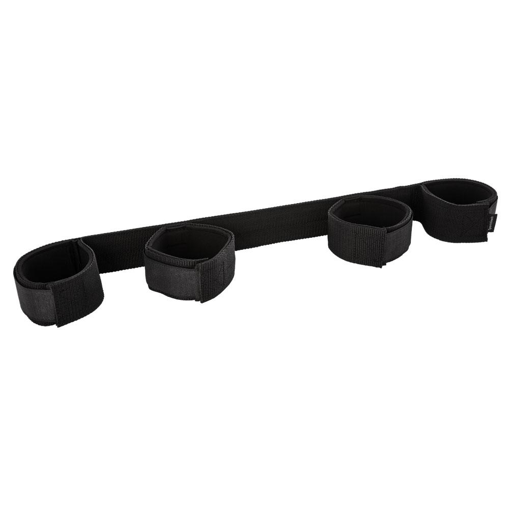 Bondage Bar with Attached Wrist and Ankle Cuffs