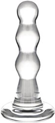 Triple Play Beaded Butt Plug - Clear Glass
