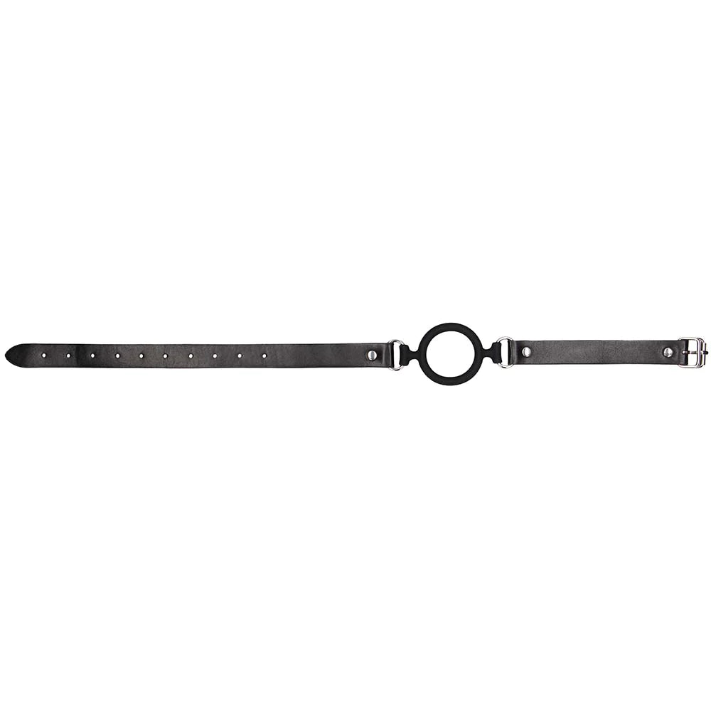 Black & White Silicone Ring Gag with Adjustable bonded leather straps Buy in Toronto online or in-store