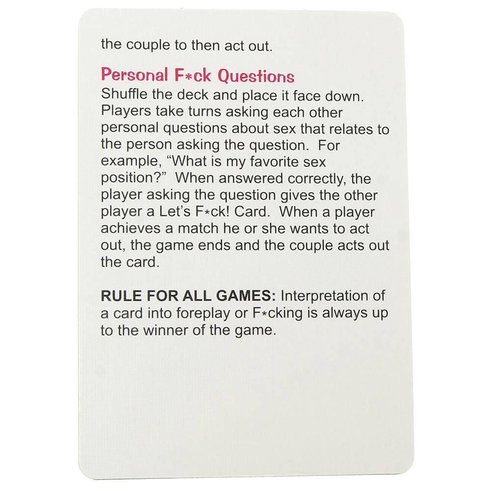 Let's F*ck! Card Game