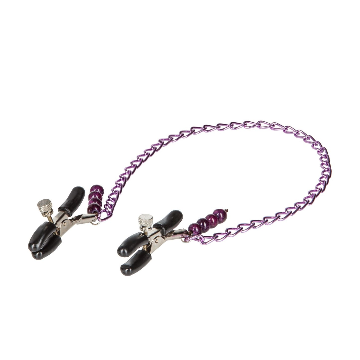 Purple Chain Nipple Clamps with Navel Ring