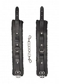 Black & White Plush Bonded Leather Ankle Cuffs Buy in Toronto online or in-store