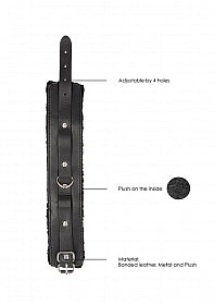 Black & White Plush Bonded Leather Ankle Cuffs Buy in Toronto online or in-store