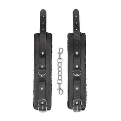 Black & White Plush Bonded Leather Wrist Cuffs buy in Toronto online or in-store