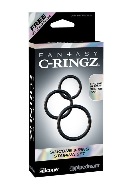 Silicone 3-Ring Stamina Cock Ring Set Fantasy C-Ringz