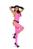 Deep V Opaque Bodystocking in Black or Pink