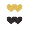 Black & Gold Glitter Heart Pretty Pasties set of two