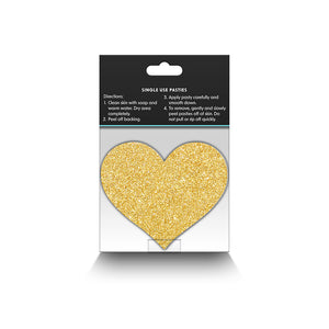 Black & Gold Glitter Heart Pretty Pasties set of two