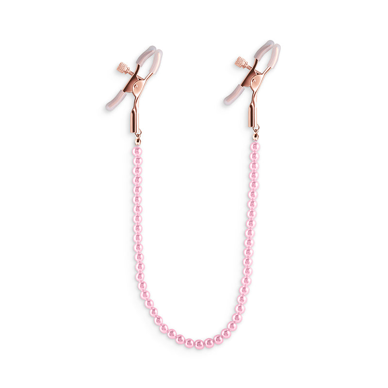 *New* "Bound" Rose Gold Nipple Clamps with Pearl Strand
