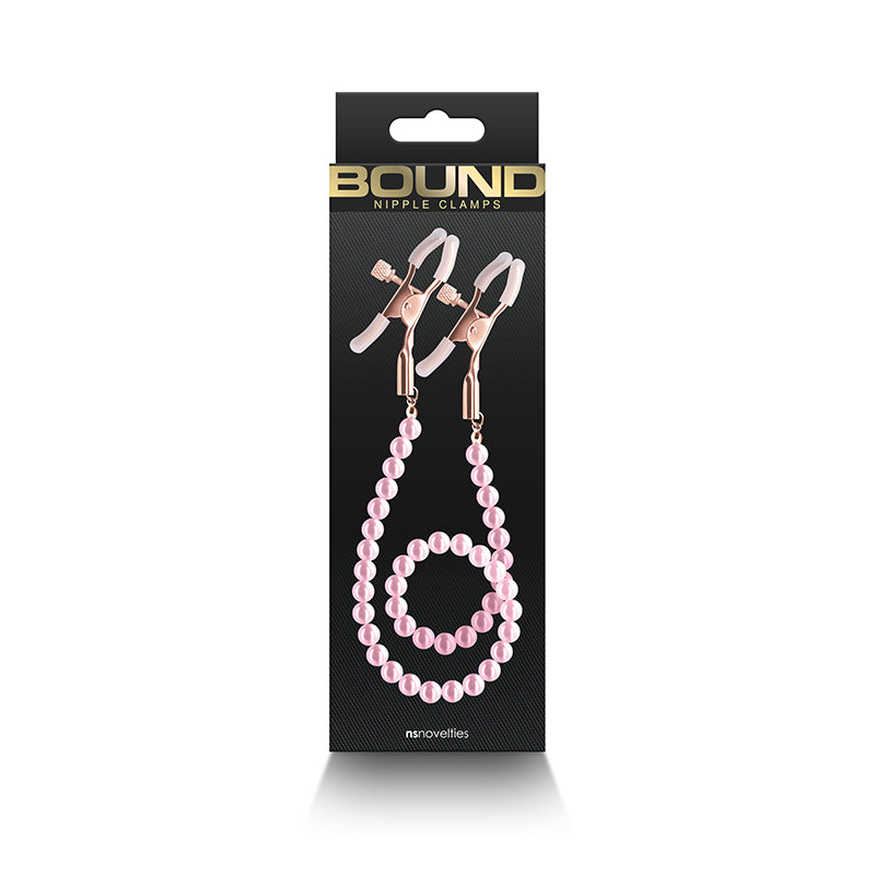 *New* "Bound" Rose Gold Nipple Clamps with Pearl Strand