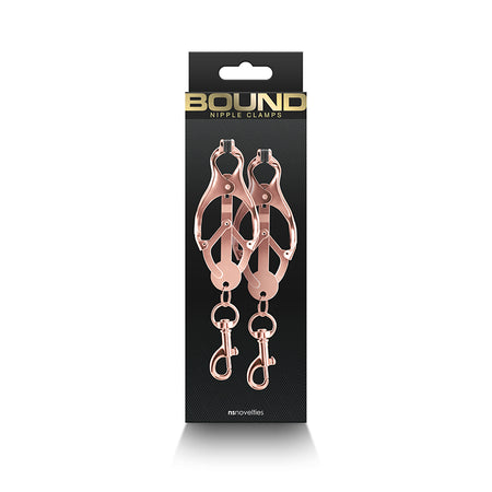 Bound by NS Novelties Butterfly Style Rose Gold Nipple Clamps. Buy in Toronto online or in-store