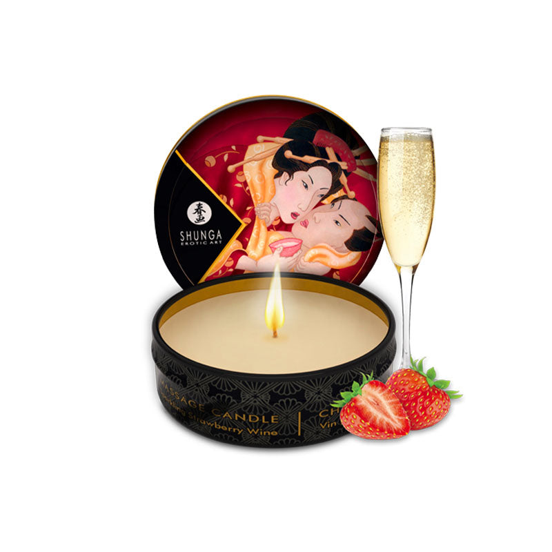 Romance Mini Massage Candle Sparkling Strawberry Wine Scent