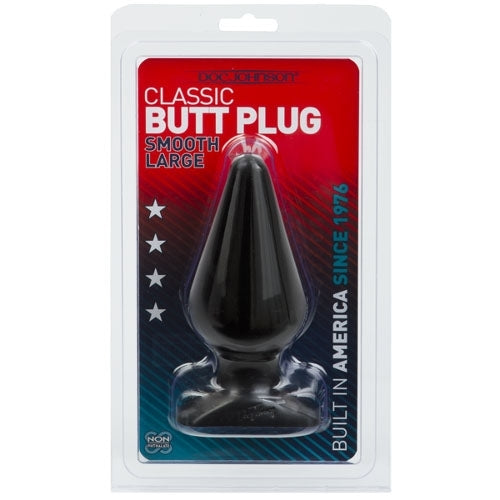 Doc Johnson Classic Butt Plug Smooth-Large in Black
