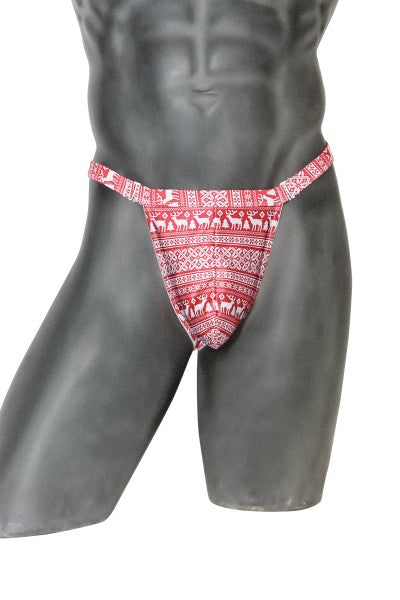 Festive Holiday Thong for Him XL