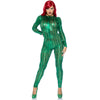 Green Metallic Cut-out Catsuit