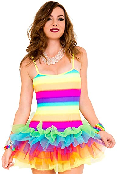 Rainbow Striped Tutu Dress
