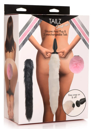 Tailz Snap-on Silicone Anal Plug and 3 Interchangeable Tails