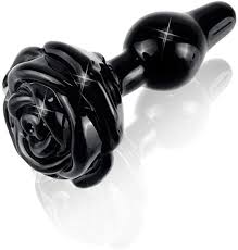 Black Rose Glass Icicles Butt Plug