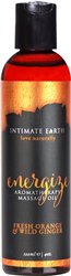 Intimate Earth Aromatherapy Massage Oil - 120 mL/4oz, Fresh Orange and Wild Ginger
