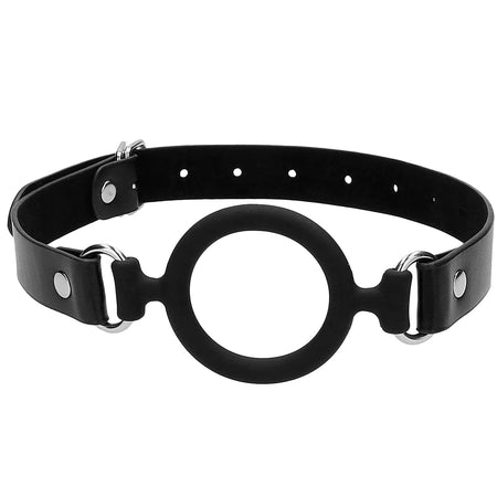 Black & White Silicone Ring Gag with Adjustable bonded leather straps Buy in Toronto online or in-store