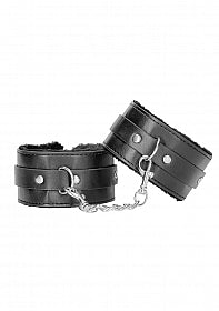 Black & White Plush Bonded Leather Ankle Cuffs Buy in Toronto online or in-store